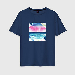 Женская футболка оверсайз Абстрактное море закат рассвет