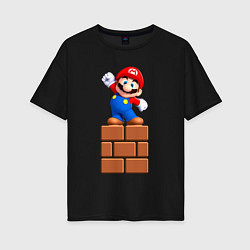 Женская футболка оверсайз Маленький Марио
