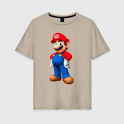 Женская футболка оверсайз Марио стоит