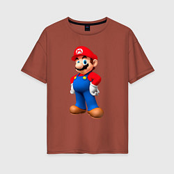 Женская футболка оверсайз Марио стоит