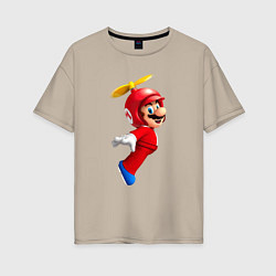 Женская футболка оверсайз Марио со шлемом-вертолётом