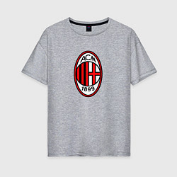 Женская футболка оверсайз Футбольный клуб Milan