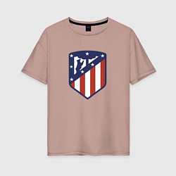 Футболка оверсайз женская Atletico Madrid FC, цвет: пыльно-розовый