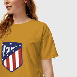 Футболка оверсайз женская Atletico Madrid FC, цвет: горчичный — фото 2