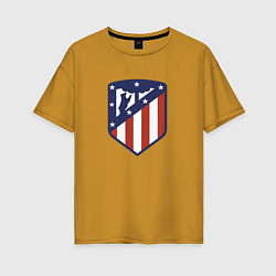 Футболка оверсайз женская Atletico Madrid FC, цвет: горчичный