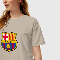 Футболка оверсайз женская Barcelona fc sport, цвет: миндальный — фото 2