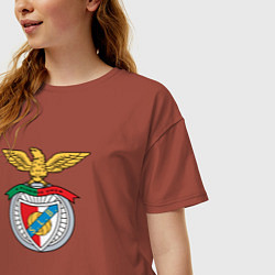 Футболка оверсайз женская Benfica club, цвет: кирпичный — фото 2