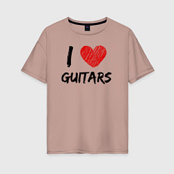 Женская футболка оверсайз Люблю гитары