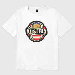 Футболка оверсайз женская Австрия, цвет: белый