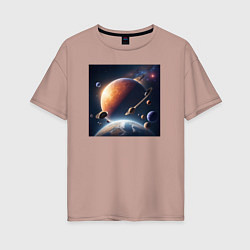 Женская футболка оверсайз Большой парад планет