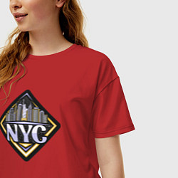 Футболка оверсайз женская NYC, цвет: красный — фото 2