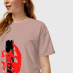 Футболка оверсайз женская Depeche Mode - Memento Mori tour skull, цвет: пыльно-розовый — фото 2