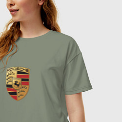 Футболка оверсайз женская Porsche sport auto, цвет: авокадо — фото 2