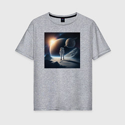 Женская футболка оверсайз Человек в космосе