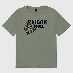 Футболка оверсайз женская Рыбак 1, цвет: авокадо