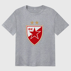 Футболка оверсайз женская Црвена звезда сербия, цвет: меланж