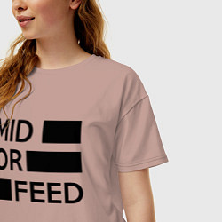 Футболка оверсайз женская Mid or feed, цвет: пыльно-розовый — фото 2