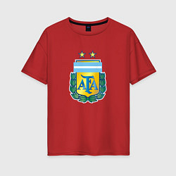 Футболка оверсайз женская Аргентина клуб, цвет: красный