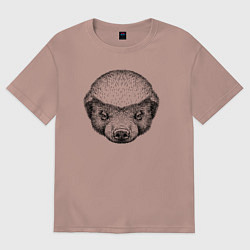 Женская футболка оверсайз Голова медоеда
