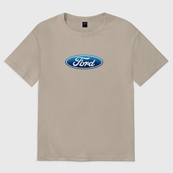 Футболка оверсайз женская Ford usa auto brend, цвет: миндальный