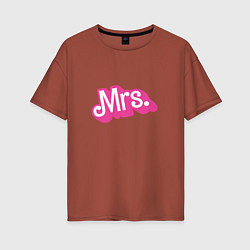 Женская футболка оверсайз Миссис в стиле барби - для жены