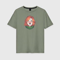 Футболка оверсайз женская Windranger ahegao 2к бог, цвет: авокадо