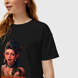Футболка оверсайз женская Karlah - Baldurs gate - ahegao, цвет: черный — фото 2