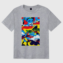 Футболка оверсайз женская Pop art fantasy - neural network, цвет: меланж