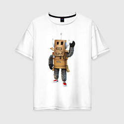 Женская футболка оверсайз Roblox робот машет