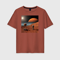 Женская футболка оверсайз Человек на марсе