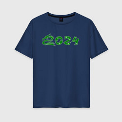 Женская футболка оверсайз Зеленый дракон 2024 деревянный