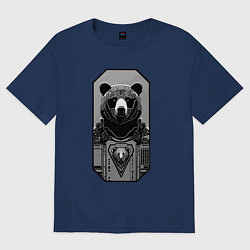 Женская футболка оверсайз Кибер-медведь - нейросеть