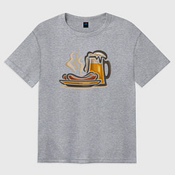 Женская футболка оверсайз Пенное и сосисочки