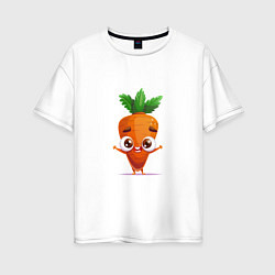 Женская футболка оверсайз Морковка кавайная