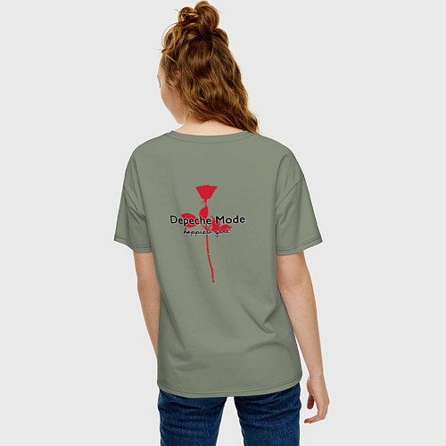 Женская футболка оверсайз Depeche Mode - Happiest Girl Collage / Авокадо – фото 4