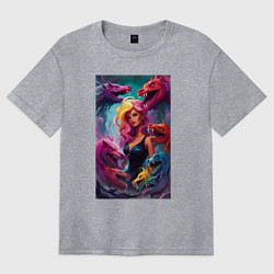 Женская футболка оверсайз Ведьма среди оборотней - нейросеть