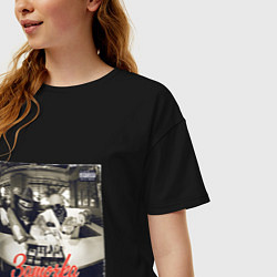 Футболка оверсайз женская Заточка - Острые края, цвет: черный — фото 2