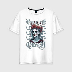 Женская футболка оверсайз Королева зомби-вампиров на хэллоуин