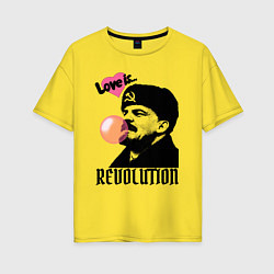 Женская футболка оверсайз Ленин любовь и революция