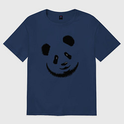 Футболка оверсайз женская Голова милой панды, цвет: тёмно-синий