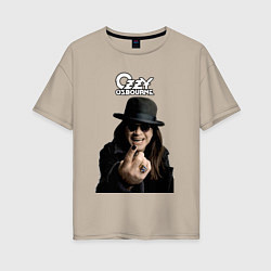 Женская футболка оверсайз Ozzy Osbourne fist