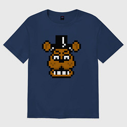 Футболка оверсайз женская Фредди пиксельный, цвет: тёмно-синий