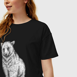Футболка оверсайз женская Медведь на горе, цвет: черный — фото 2
