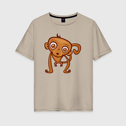 Женская футболка оверсайз Удивлённая обезьянка