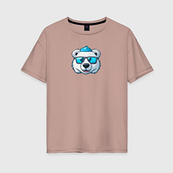 Женская футболка оверсайз Веселый полярный медведь