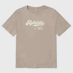 Футболка оверсайз женская Authentic 1972, цвет: миндальный