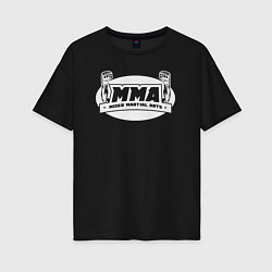 Футболка оверсайз женская MMA sport, цвет: черный