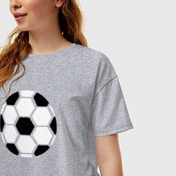 Футболка оверсайз женская Простой футбольный мяч, цвет: меланж — фото 2