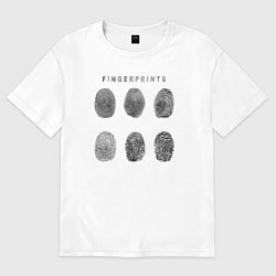 Футболка оверсайз женская Fingerprints, цвет: белый