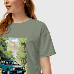 Футболка оверсайз женская Land Rover - Range Rover 1998, цвет: авокадо — фото 2